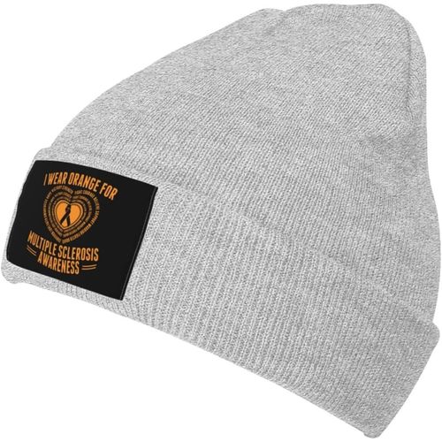 Je Porte Du Orange Pour Mme Sensibilisation Bonnet Unisexe Hiver Chaud Tricoté Chapeau Noir