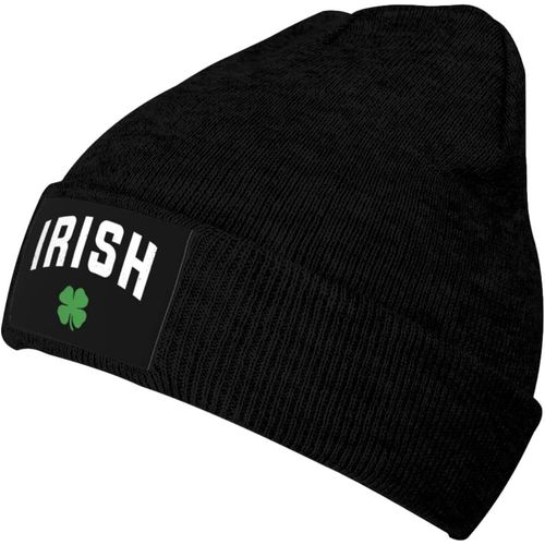 Casquette En Tricot Shamrock Irlandais En Détresse St Paddys Day, Unisexe, Chaud D'hiver, Chapeau Tricoté Noir