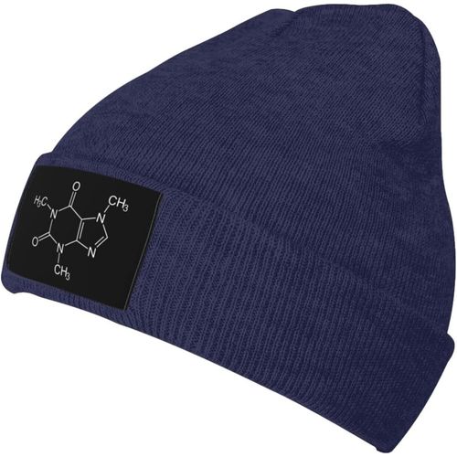 Casquette Tricotée Avec Molécule De Caféine, Chapeau Tricoté Chaud Unisexe Pour L'hiver, Noir