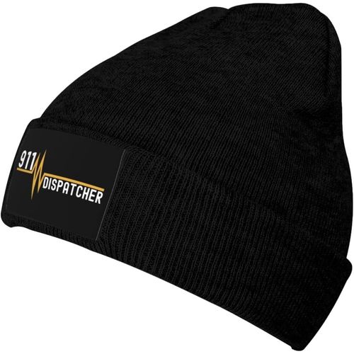 911 Dispatcher Heartbeat Bonnet Unisexe Hiver Chaud Tricoté Noir
