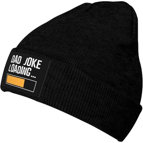 Dad Jokes Loading Bonnet Tricoté Unisexe Pour L'hiver Chaud Noir