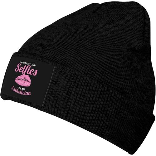 Améliorez Vos Selfies Voir Un Esthéticien Bonnet Tricoté Unisexe Hiver Chaud Bonnet Tricoté Noir