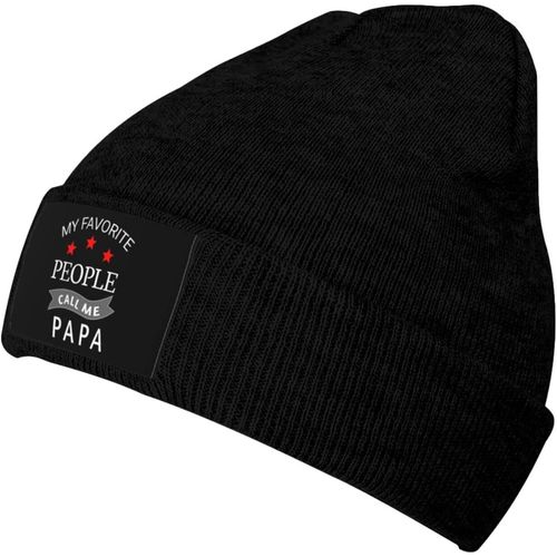 Mes Gens Préférés M'appellent Papa Bonnet Tricoté Unisexe Hiver Chaud Bonnet Tricoté Noir