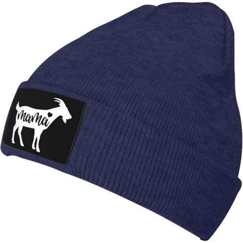 Mama Goat Knit Cap Unisexe Hiver Chaud Bonnet Tricoté Noir