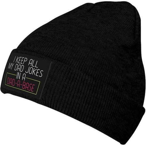 Je Garde Toutes Les Blagues De Mon Père Dans Un Bonnet Tricoté Unisexe Pour L'hiver, Chaud, Noir