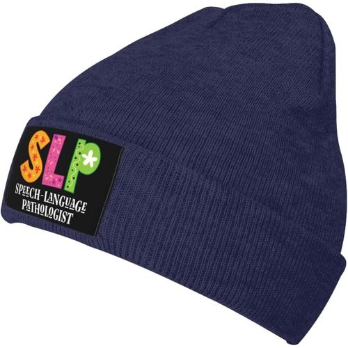 Slp Orthophoniste Tricoté Chapeau Unisexe Hiver Chaud Tricoté Chapeau Noir