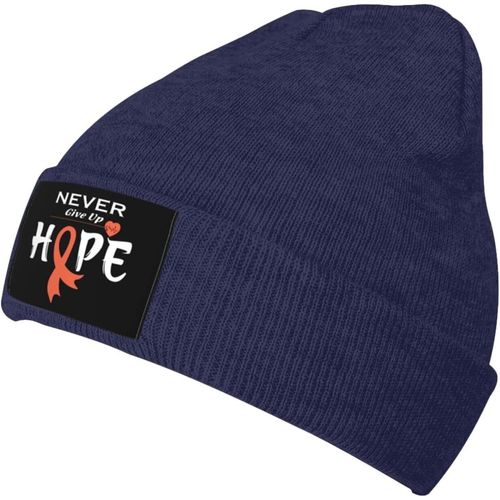 Chapeau Tricoté De Sensibilisation À La Leucémie Unisexe, Chapeau Tricoté Chaud D'hiver Noir