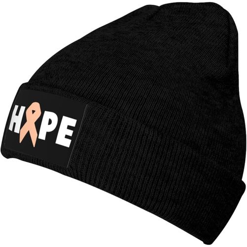 Hope Cancer De L'utérus Bonnet Unisexe Hiver Chaud Tricoté Noir