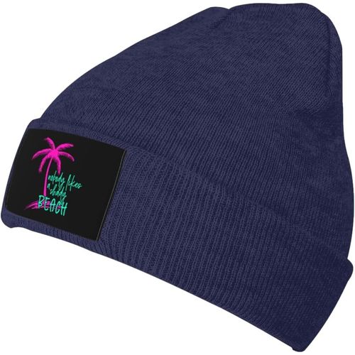 Personne N'aime Un Chapeau En Tricot De Plage Ombragé Unisexe Hiver Chaud Bonnet Tricoté Noir