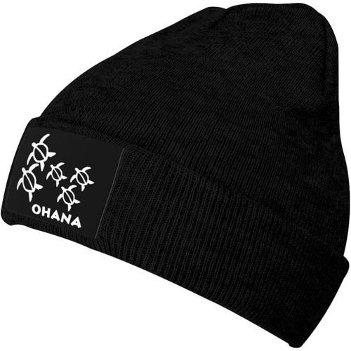 Ohana Honu Bonnet Tricoté En Forme De Tortue De Mer Hawaïenne Unisexe Pour L'hiver Chaud Noir
