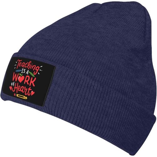 L'enseignement Est Une ¿Uvre De Coeur Bonnet Tricoté Unisexe Hiver Chaud Bonnet Tricoté Noir