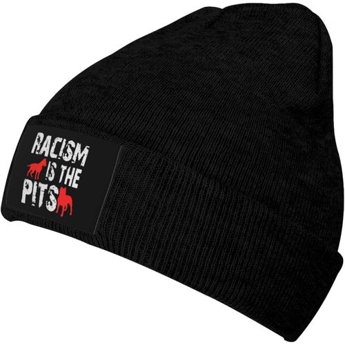 Le Racisme Est Les Fosses Bonnet Tricoté Unisexe Hiver Chaud Bonnet Tricoté Noir