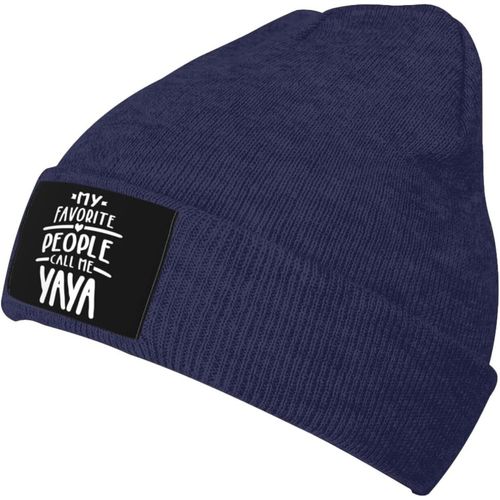 Mes Gens Préférés M'appellent Yaya Bonnet Tricoté Unisexe Hiver Chaud Bonnet Tricoté Noir