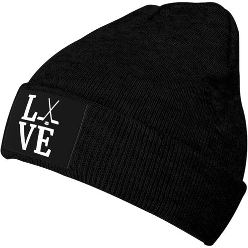 Bonnet De Hockey Sur Glace Love Unisexe, Bonnet Tricoté Chaud D'hiver Noir