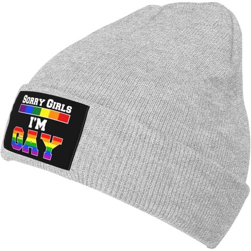 Désolé Filles, Je Suis Gay Bonnet Tricoté Unisexe Hiver Chaud Bonnet Tricoté Noir