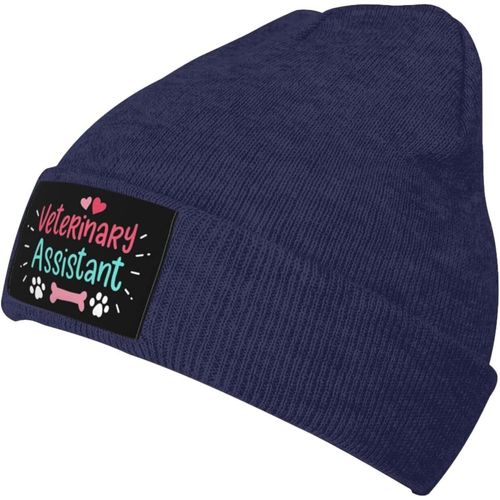 Bonnet En Tricot D'assistant Vétérinaire Unisexe, Chapeau Tricoté Chaud D'hiver Noir