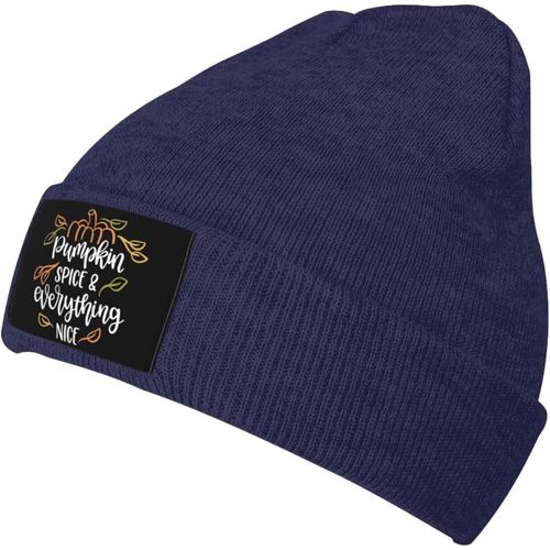 Pumpkin Spice Everything Nice Bonnet Tricoté Unisexe Pour L'hiver Chaud Noir
