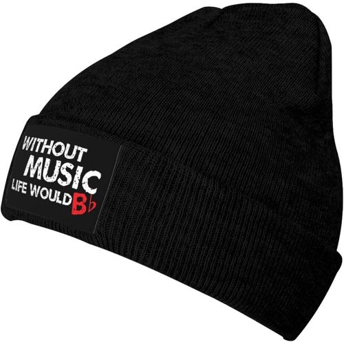 Without Music Life Could B Bonnet Unisexe En Tricot Chaud Pour L'hiver Noir