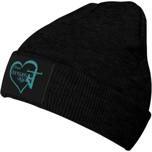 Fier Monteur De Lignes Femme Bonnet Unisexe Hiver Chaud Tricoté Chapeau Noir