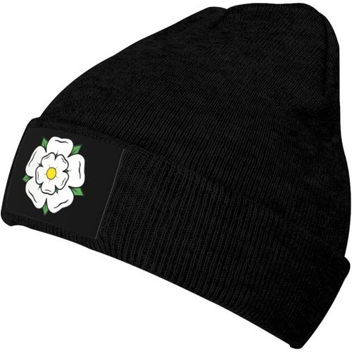 Yorkshire Rose Bonnet Tricoté Unisexe Hiver Chaud Bonnet Tricoté Noir