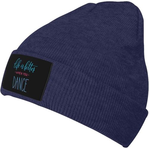 La Vie Est Meilleure Quand Vous Dansez Bonnet Tricoté Unisexe Hiver Chaud Bonnet Tricoté Noir