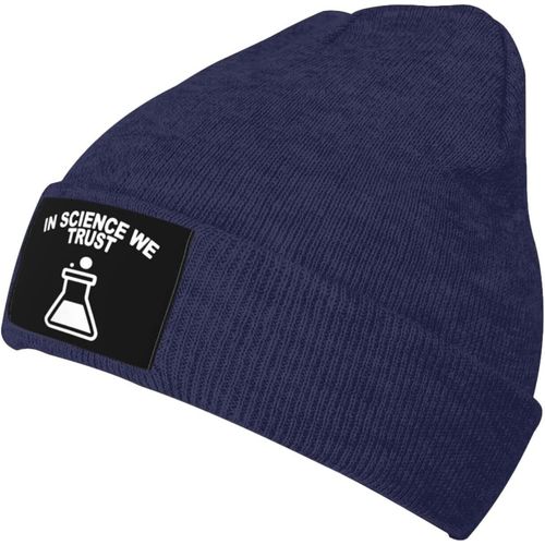 In Science We Trust Bonnet Tricoté Unisexe Pour L'hiver Chaud Noir