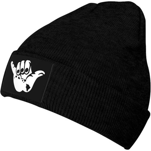 Shaka Hang Knit Cap Unisexe Hiver Chaud Bonnet Tricoté Noir