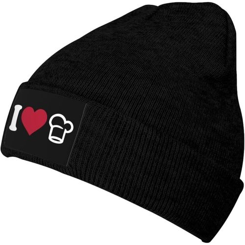 I Love Cook Bonnet Unisexe Hiver Chaud Tricoté Noir