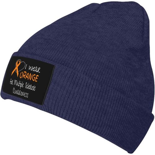 Je Porte Du Orange Pour Mme Sensibilisation Bonnet Tricoté Unisexe Hiver Chaud Bonnet Tricoté Noir