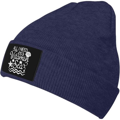 J'ai Besoin De Vitamine Mer Bonnet Tricoté Unisexe Hiver Chaud Bonnet Tricoté Noir