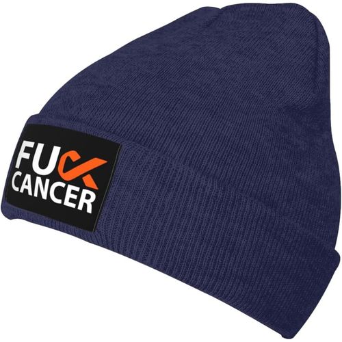 Fuck Leukemia Cancer Ruban Orange Bonnet Chapeau Unisexe Hiver Chaud Tricoté Chapeau Noir