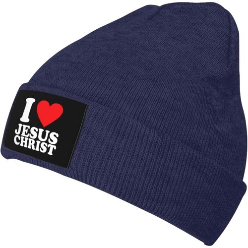 J'aime Jésus Christ Bonnet Tricoté Unisexe Hiver Chaud Bonnet Tricoté Noir