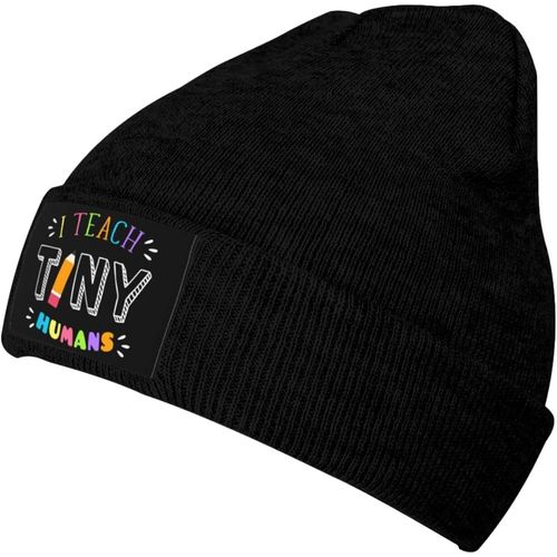 J'enseigne Aux Petits Humains Bonnet Tricoté Unisexe Hiver Chaud Bonnet Tricoté Noir