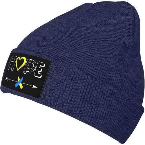 Sensibilisation Au Syndrome De Down Trisomie 21 Bonnet Tricoté Unisexe Hiver Chaud Bonnet Tricoté Noir