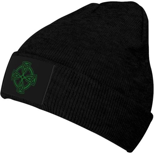 Bonnet De Guerrier Irlandais Avec N¿Ud Croisé Celtique, Unisexe, Chaud, Tricoté, Noir, Hiver