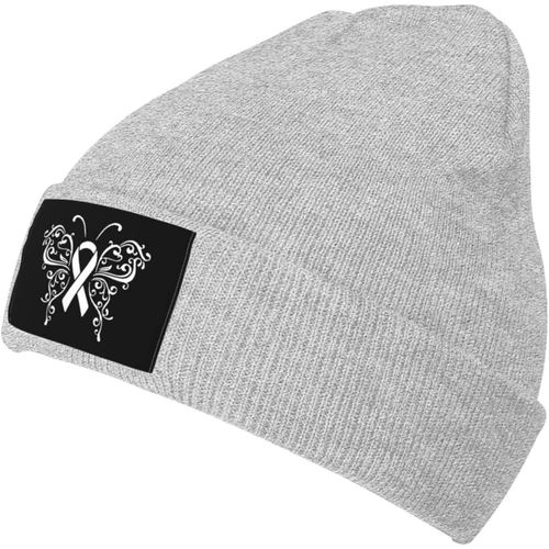 Bonnet Papillon Contre Le Cancer Du Poumon Unisexe, Chapeau Tricoté Chaud D'hiver Noir