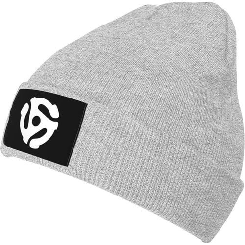 Dj 45 Rpm Adaptateur Bonnet Tricoté Unisexe Hiver Chaud Bonnet Tricoté Noir