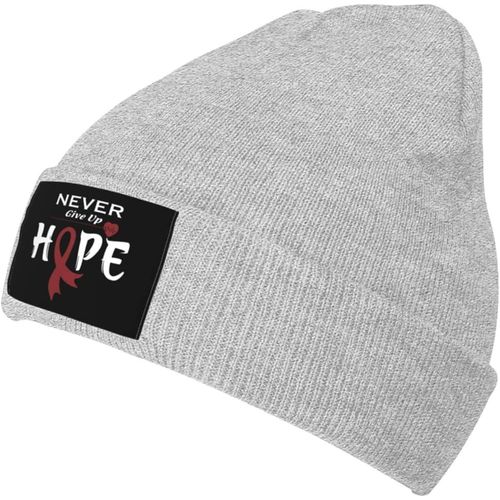 Bonnet Tricoté Unisexe Pour Sensibilisation Au Myélome Multiple, Bonnet Chaud D'hiver Noir