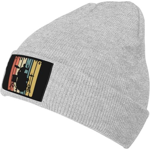 Style Vintage Tambour Batteur Tricoté Chapeau Unisexe Hiver Chaud Tricoté Chapeau Noir