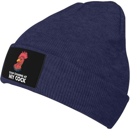 Arrêtez De Regarder Mon Coq Bonnet En Tricot Unisexe Hiver Chaud Bonnet Tricoté Noir
