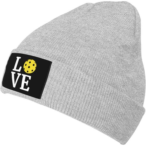 Love Pickleball Bonnet Tricoté Unisexe Hiver Chaud Bonnet Tricoté Noir