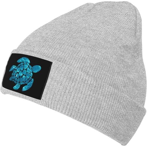 Ocean Tribal Hawaïen Tortue De Mer Bonnet Unisexe Hiver Chaud Tricoté Chapeau Noir