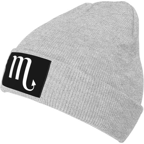 Bonnet Tricoté Symbole Scorpion Unisexe Hiver Chaud Bonnet Tricoté Noir