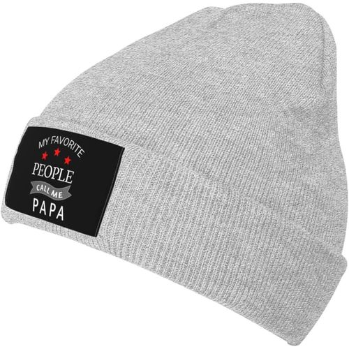 Mes Gens Préférés M'appellent Papa Bonnet Tricoté Unisexe Hiver Chaud Bonnet Tricoté Noir