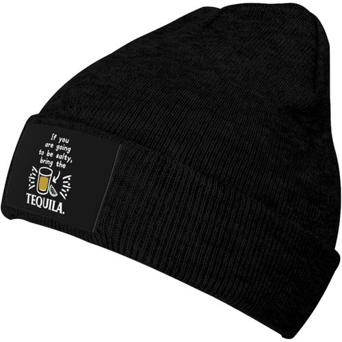Si Vous Allez Être Salé, Apportez Le Bonnet Tricoté Tequila Unisexe Hiver Chaud Bonnet Tricoté Noir