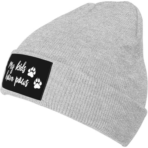 My Kids Have Paws Bonnet Unisexe En Tricot Chaud Pour L'hiver Noir