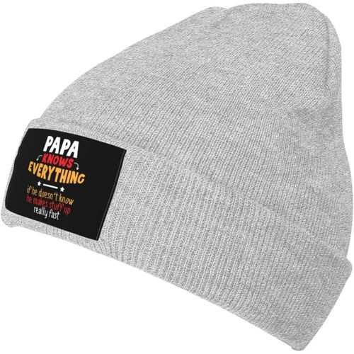 Papa Sait Tout Bonnet Unisexe Hiver Chaud Tricoté Chapeau Noir