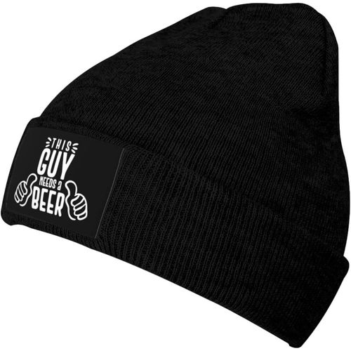 Ce Gars A Besoin De Bière Tricot Chapeau Unisexe Hiver Chaud Tricoté Chapeau Noir