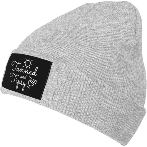 Bonnet Tricoté Bronzé Et Éméché Unisexe, Chapeau Tricoté Chaud D'hiver Noir