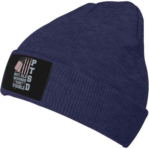 Ptsd Not All Wounds Bonnet Tricoté Unisexe Pour L'hiver Chaud Noir